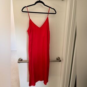 Anine Bing Gemma Red silk slip dress XS